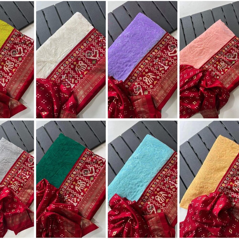 chikankari lucknow embroidered-saree